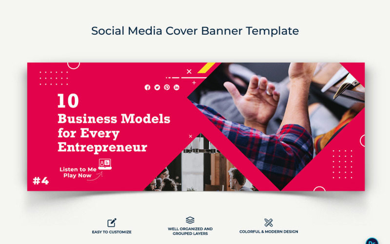 Business Service Facebook Cover Banner Design Template-10 Social Media