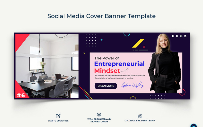 Business Service Facebook Cover Banner Design Template-12 Social Media