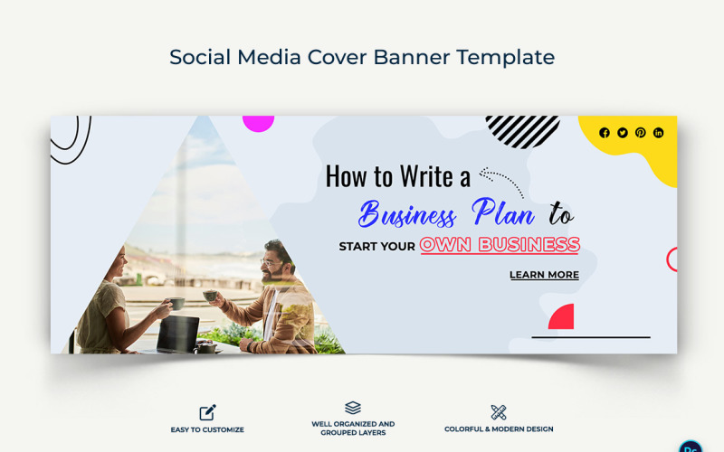 Business Service Facebook Cover Banner Design Template-14 Social Media