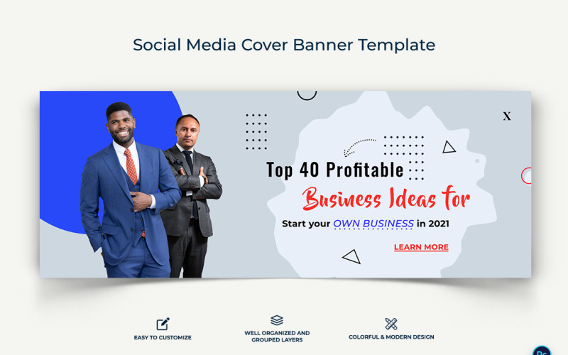 Business Service Facebook Cover Banner Design Template-17 Social Media