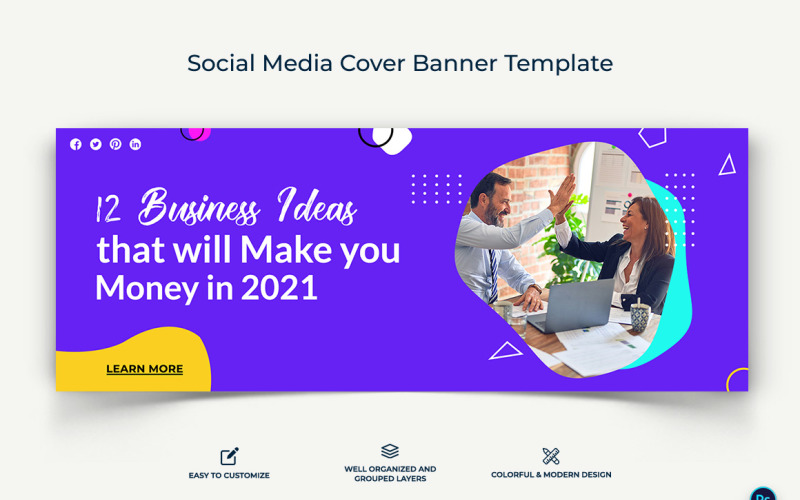 Business Service Facebook Cover Banner Design Template-19 Social Media