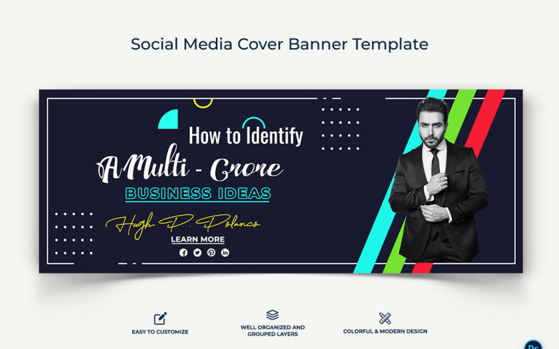 Business Service Facebook Cover Banner Design Template-21 Social Media