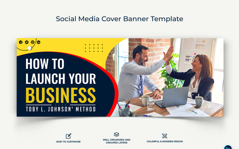 Business Service Facebook Cover Banner Design Template-23 Social Media
