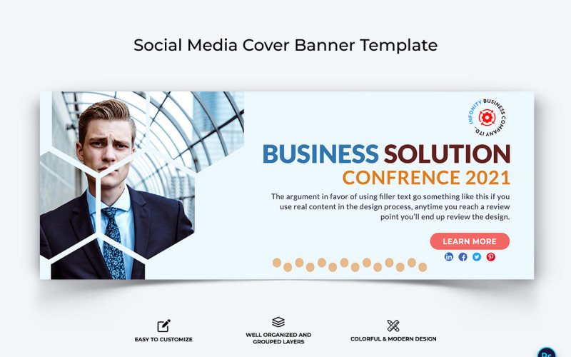 Business Service Facebook Cover Banner Design Template-38 Social Media