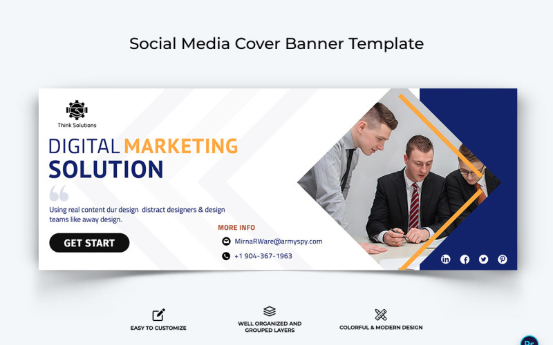 Business Service Facebook Cover Banner Design Template-39 Social Media