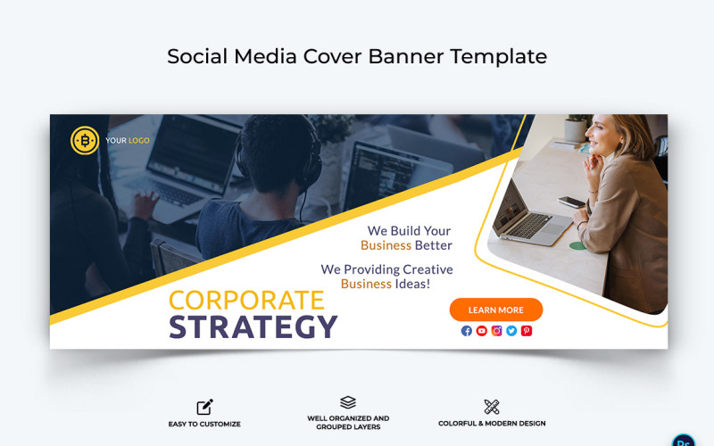 Business Service Facebook Cover Banner Design Template-42 Social Media