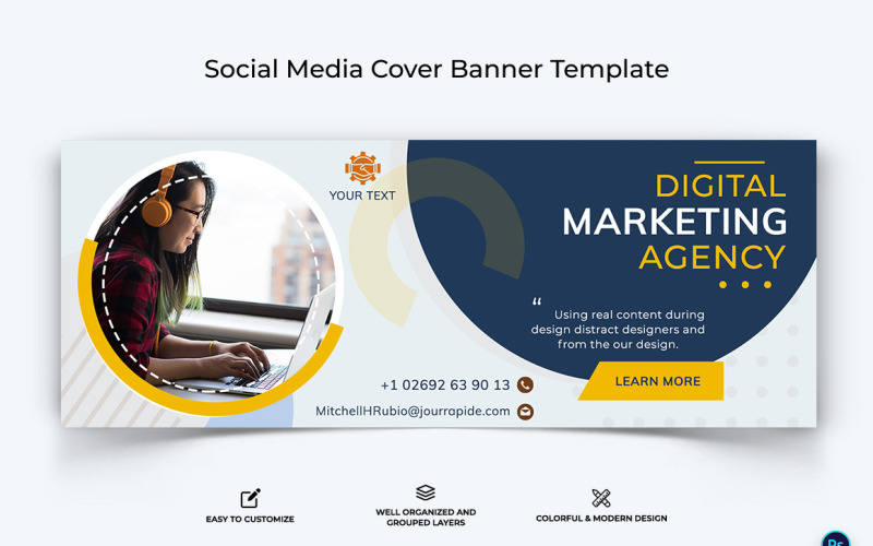 Business Service Facebook Cover Banner Design Template-43 Social Media