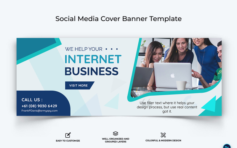 Business Service Facebook Cover Banner Design Template-46 Social Media