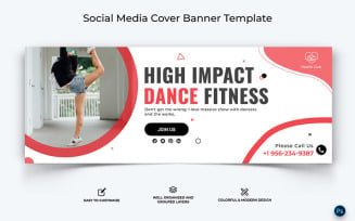Zumba Dance Facebook Cover Ad Banner Design Template-04