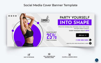 Zumba Dance Facebook Cover Ad Banner Design Template-11
