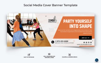 Zumba Dance Facebook Cover Ad Banner Design Template-15