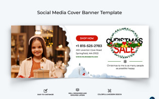 Christmas Sale Offer Facebook Cover Banner Design Template-13