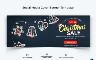 Christmas Sale Offer Facebook Cover Banner Design Template-15