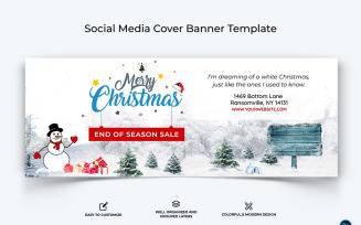 Christmas Sale Offer Facebook Cover Banner Design Template-16
