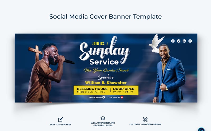 Church Facebook Cover Banner Design Template-07 Social Media