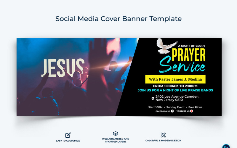 Church Facebook Cover Banner Design Template-18 Social Media