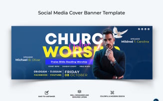 Church Facebook Cover Banner Design Template-27