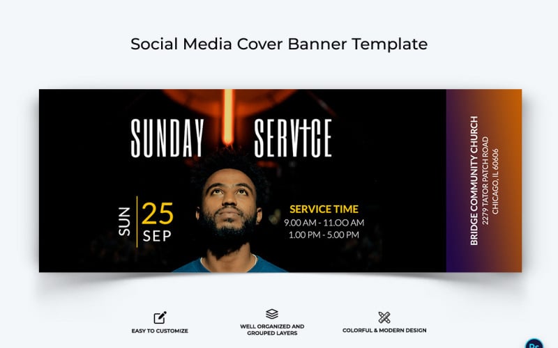 Church Facebook Cover Banner Design Template-45 Social Media