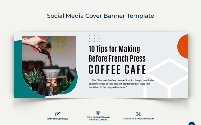 Coffee Making Facebook Cover Banner Design Template-01 Social Media