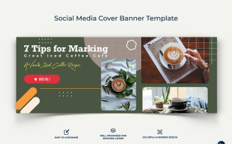 Coffee Making Facebook Cover Banner Design Template-08
