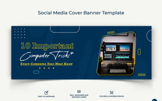 Computer Tricks and Hacking Facebook Cover Banner Design Template-01