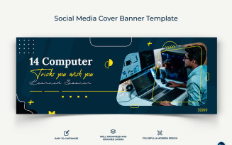 Computer Tricks and Hacking Facebook Cover Banner Design Template-02