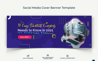 Computer Tricks and Hacking Facebook Cover Banner Design Template-05
