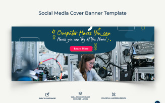 Computer Tricks and Hacking Facebook Cover Banner Design Template-09