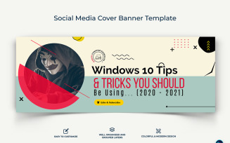 Computer Tricks and Hacking Facebook Cover Banner Design Template-12