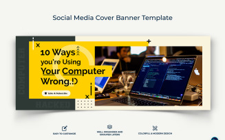 Computer Tricks and Hacking Facebook Cover Banner Design Template-13