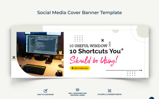 Computer Tricks and Hacking Facebook Cover Banner Design Template-14