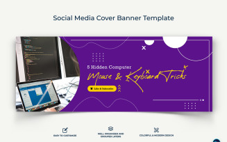 Computer Tricks and Hacking Facebook Cover Banner Design Template-15