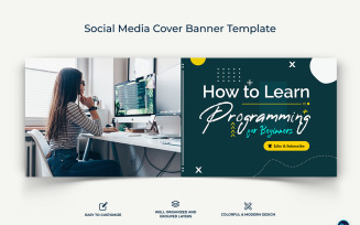 Computer Tricks and Hacking Facebook Cover Banner Design Template-16