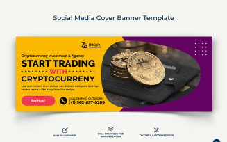 Crypto Currency Facebook Cover Banner Template-19