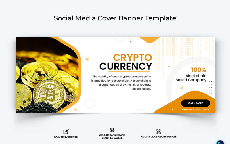 Crypto Currency Facebook Cover Banner Template-21 Social Media