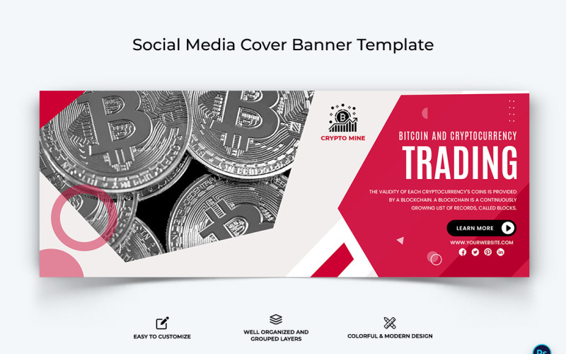 Crypto Currency Facebook Cover Banner Template-29 Social Media