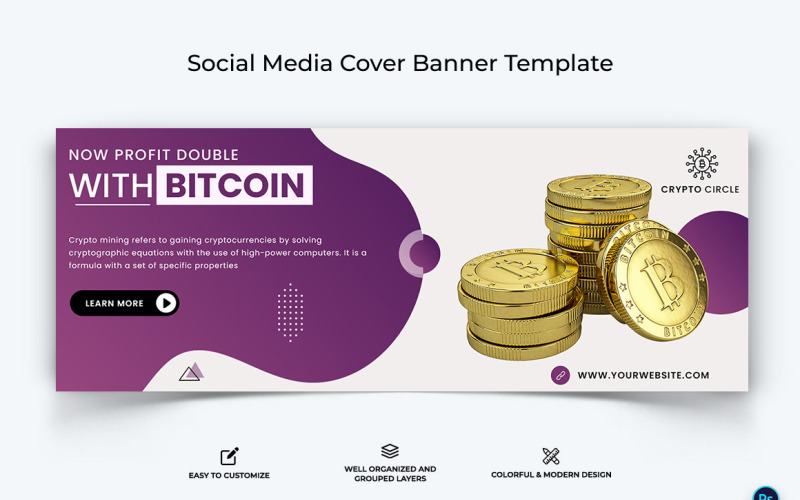 Crypto Currency Facebook Cover Banner Template-31 Social Media