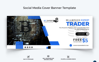 Crypto Currency Facebook Cover Banner Template-33