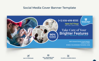 Dental Care Facebook Cover Banner Design Template-01