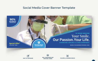 Dental Care Facebook Cover Banner Design Template-07