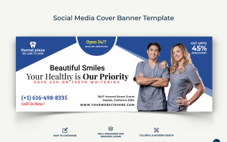 Dental Care Facebook Cover Banner Design Template-08