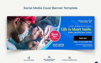 Dental Care Facebook Cover Banner Design Template-12