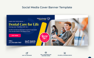 Dental Care Facebook Cover Banner Design Template-15