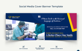Dental Care Facebook Cover Banner Design Template-16