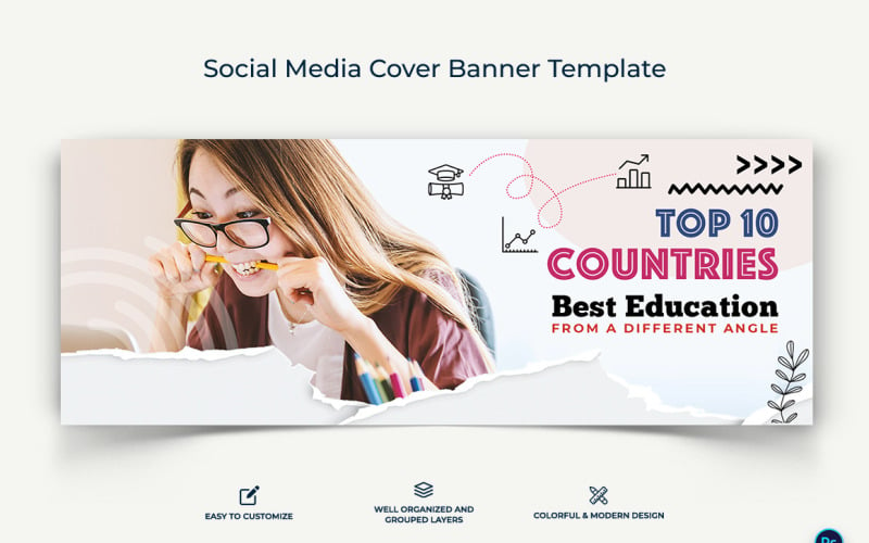Education Facebook Cover Banner Design Template-04 Social Media