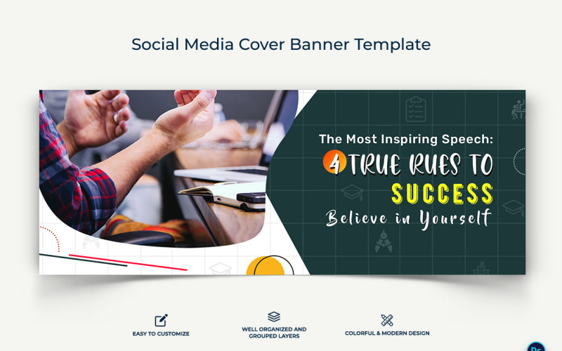 Education Facebook Cover Banner Design Template-06 Social Media