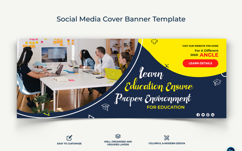 Education Facebook Cover Banner Design Template-11 Social Media