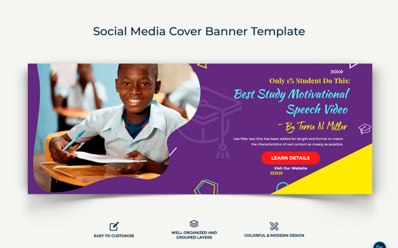 Education Facebook Cover Banner Design Template-14 Social Media