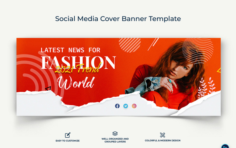 Fashion Facebook Cover Banner Design Template-04 Social Media