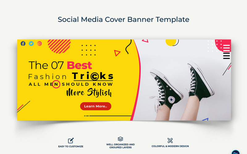 Fashion Facebook Cover Banner Design Template-06 Social Media